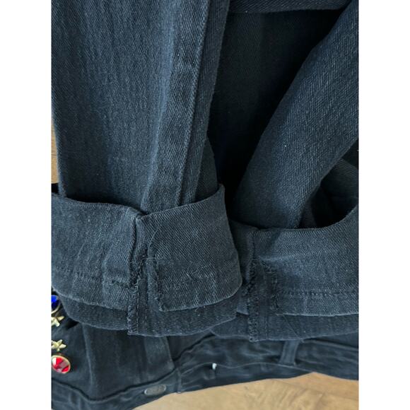 Vintage Cap Ferrat 80's black denim high waist Jeans with stars & stones size 13 - Picture 10 of 16